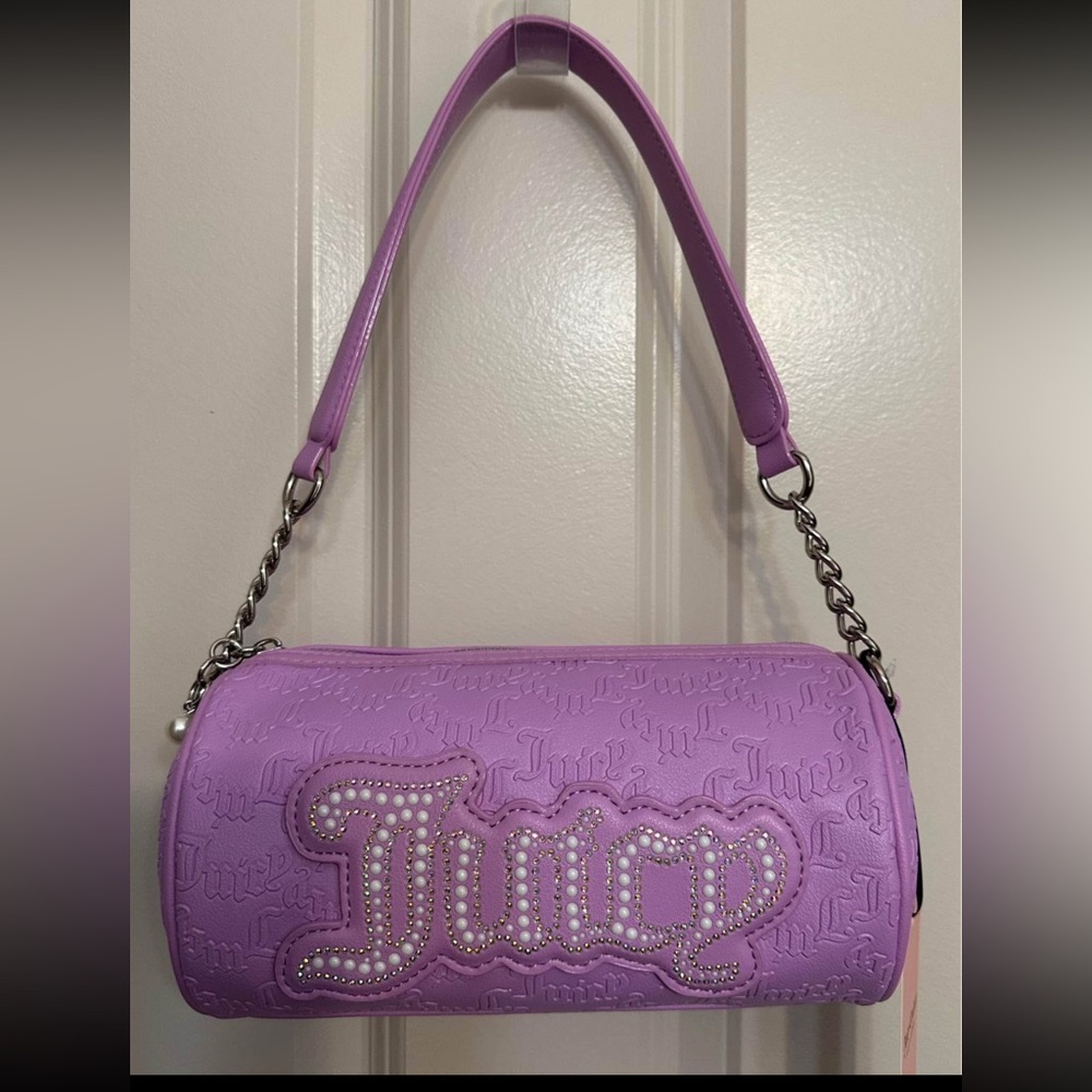 Juicy Couture Lilac Barrel Embossed Shoulder Bag New